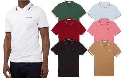 Ben Sherman Herren Kurzarm Polo T-Shirt Baumwolle Kragen Knopf Tee XS - 5XL
