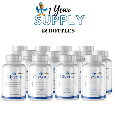 Glyvora- Blood Sugar Support- 12 Bottles- 720 Capsules