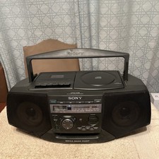 Sony Black CFD-V35 CD Radio Cassette Player Boombox. Mega Bass. Tested