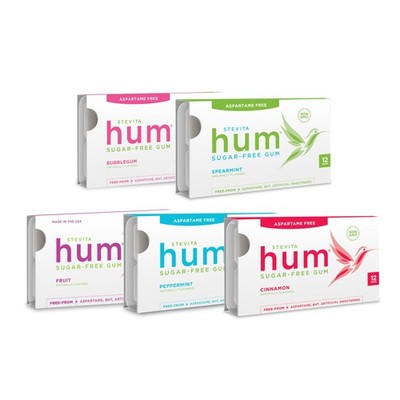 Hum, Variety Pack - 5 Packets of Sugar-Free Gum - Includes One of Each Flavor...