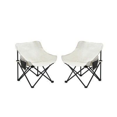 2x Outdoor Camping Chair Hiking Sport Furniture Folding/Portable Carry Bag White