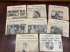 1963 JFK Assassination Dallas Newspaper Timeline Lot 8 Times Herald Morning News