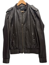 Giacca Bomber AllSaints Caribou Pelle Uomo Grande Marrone SS08 Spitalfields Biker