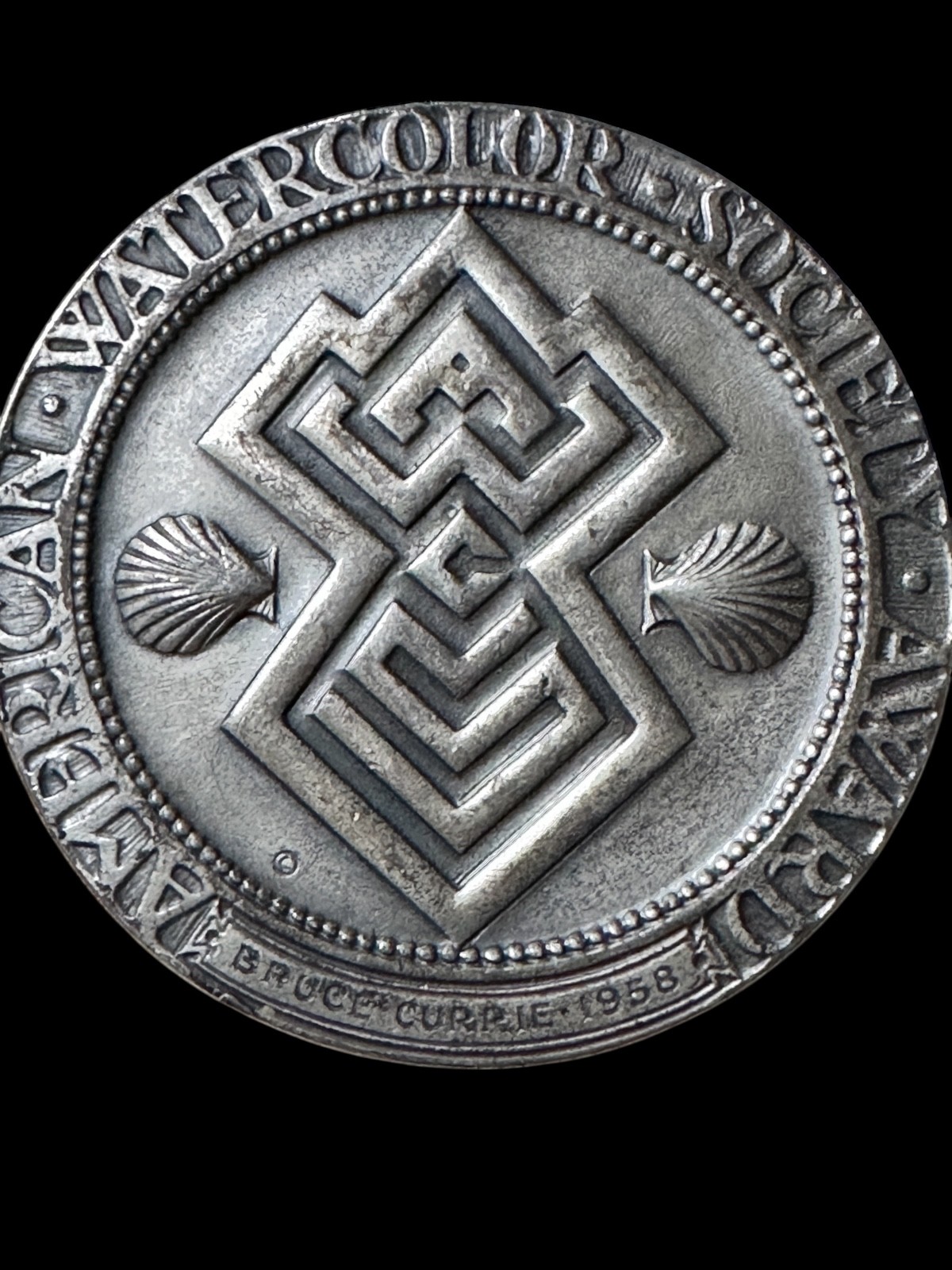 AMERICAN WATERCOLOR SOCIETY AWARD SILVER MEDAL MEDALLION ART CO NY GEORG LOBER