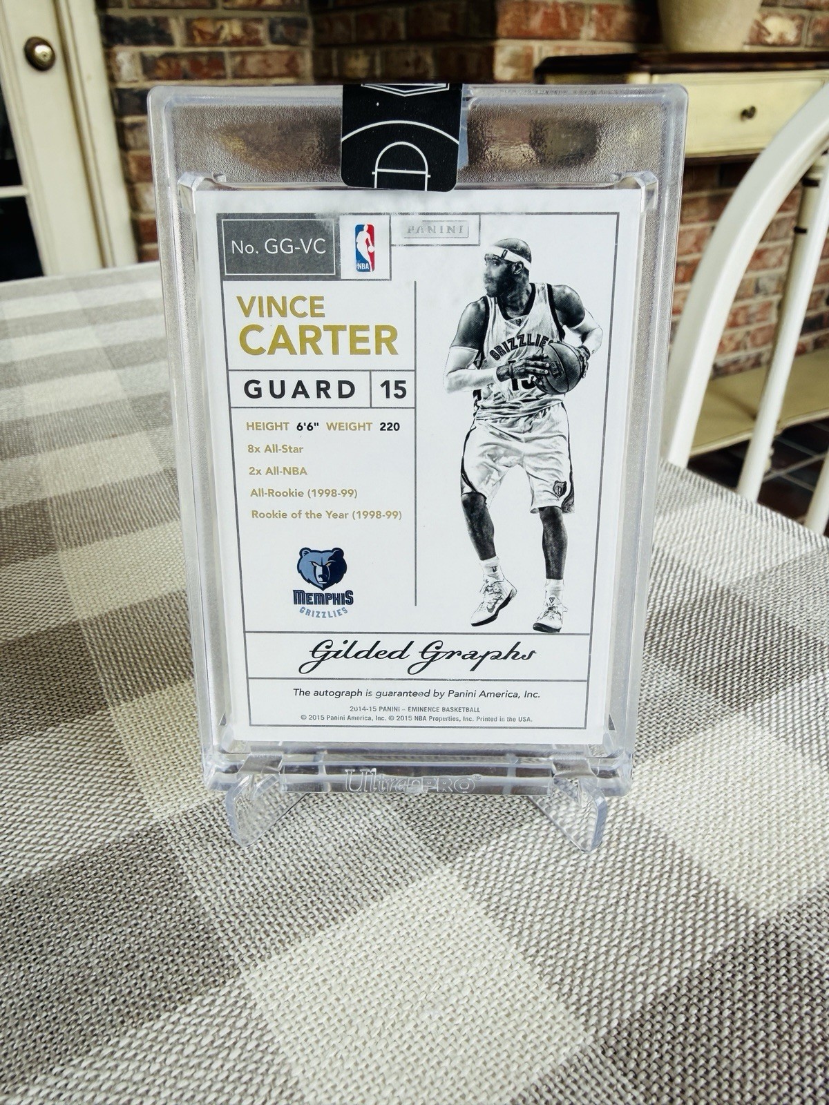 2014-15 Panini Eminence Vince Carter On Card Auto PLATINUM TRUE 1/1 Sealed view 3