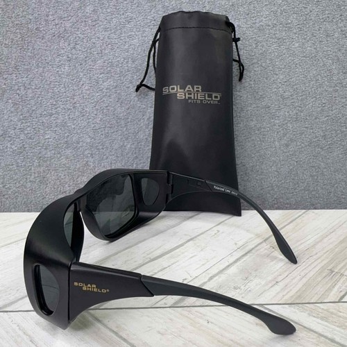 Solar Shield Fits Over Sunglasses Black Black Polarized Lens 23212 Size XL - Picture 2 of 6