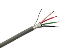 25' Belden 5502FE 4 Conductor 22 Gauge Shielded Cable ~ UL CMR Riser, 4C 22AWG