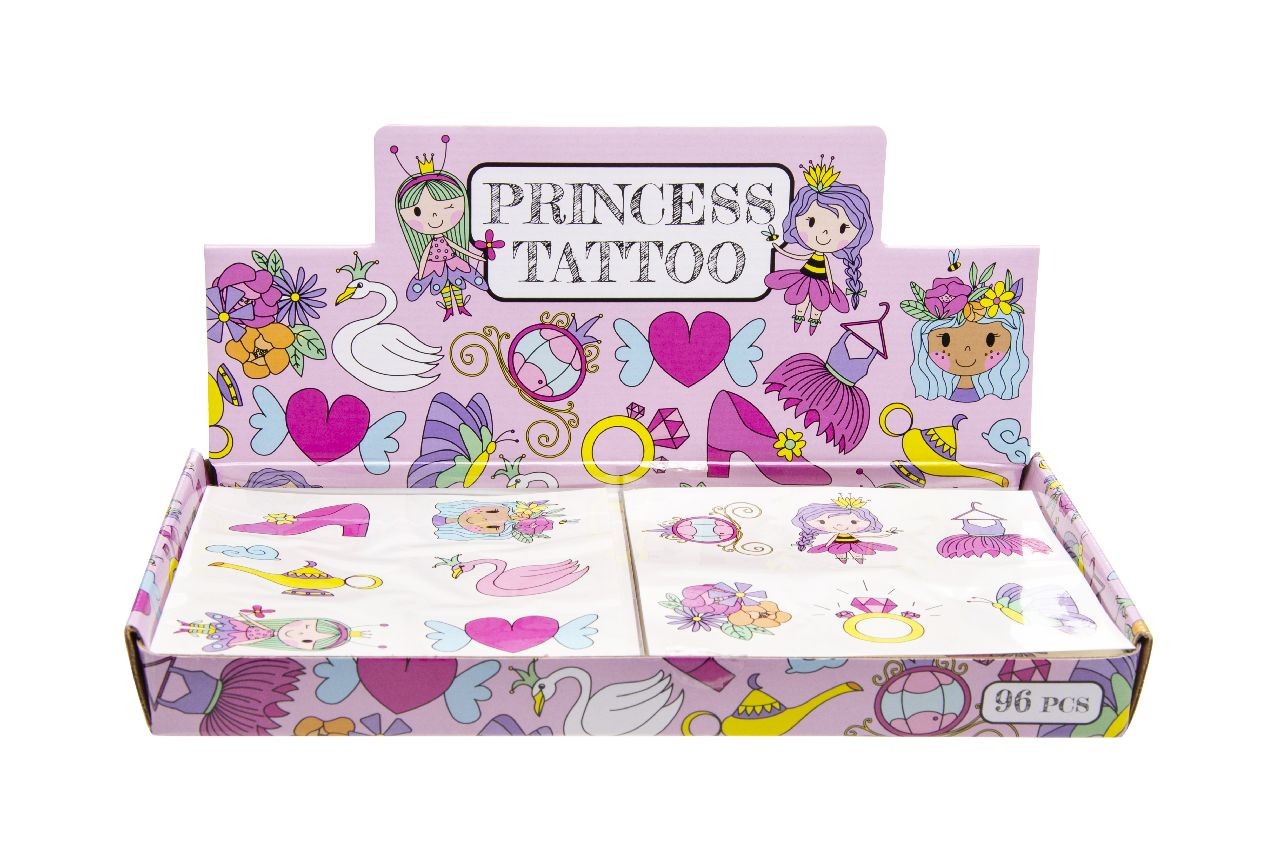 6 Pieces Princess Tattoos (One Sheet) - Sticker Kids Party Loot Bag Fillers