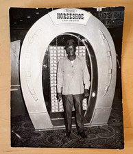 Vintage Binion's Horseshoe Las Vegas Souvenir Photo Black Man Posing w/the Money