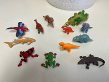 Vintage small plastic dinosaurs, animals, birds, frogs, alligators, 3/9/25 M