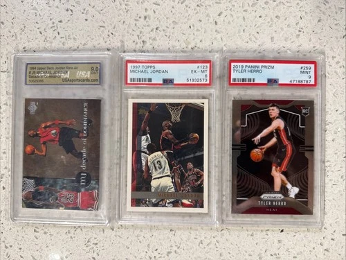 (3) Graded Cards- 2 Michael Jordan (1) Tyler Herro PSA 9