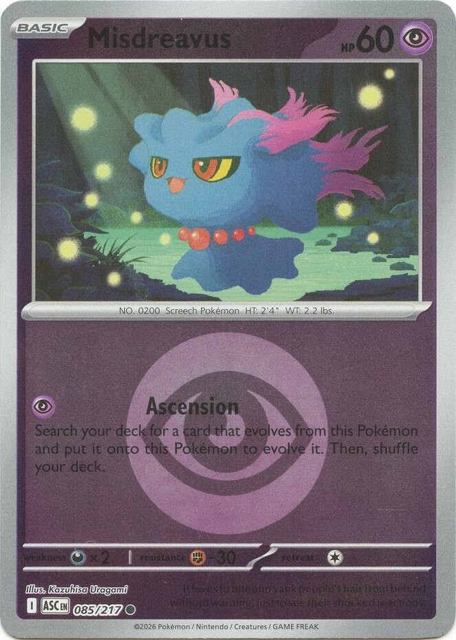 Misdreavus (Energy Symbol) - 085/217 - Common - Reverse Holo NM Ascended Heroes