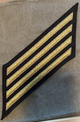 US Navy Gold Four Bar CPO Service Stripes or 4 bar Hash Marks 16 years