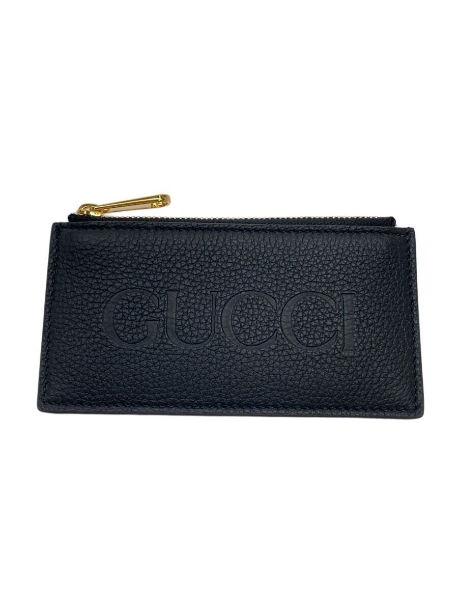 GUCCI Card Case Black Plain Women's