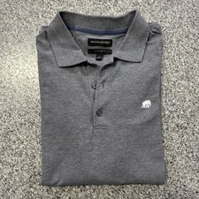 Banana Republic Pique Polo Mens L Standard Fit Short Sleeve Collared Shirt Grey