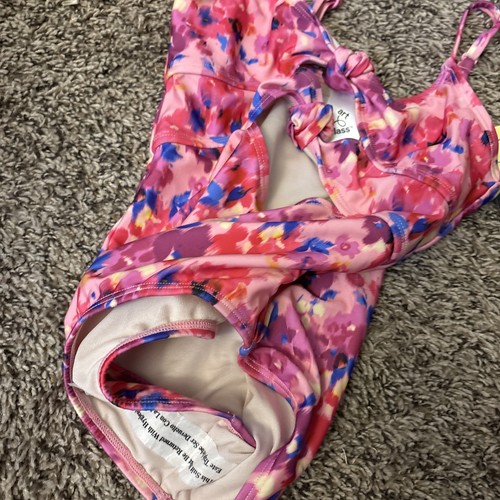 Art Class small (6/7) Painted Garden Floral Printed Spots One Piece Swimsuit - Picture 4 of 6