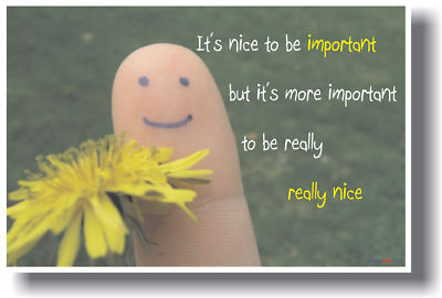 Important to be Nice - MOTIVATIONAL School Classroom POSTER