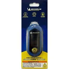 MICHELIN DIGITAL TIRE TREAD DEPTH & PRESSURE GAUGE 5-99 PSI LED FLASHLIGHT - NEW