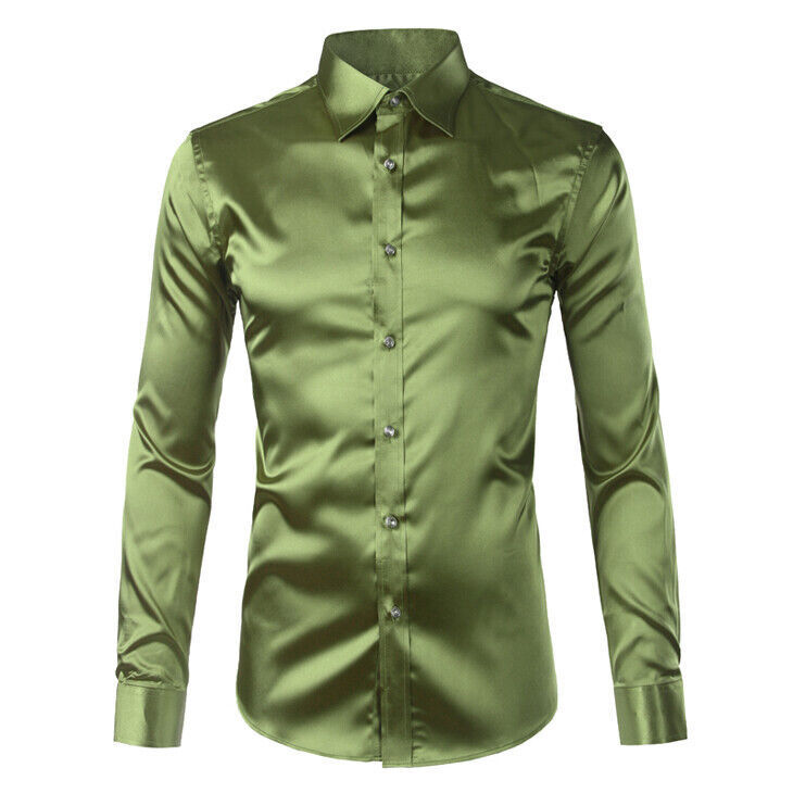 green emerald velvet dress Teal Satin Regular Fit Dress Shirt, Tie & Hanky Set