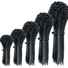 500/1000 Pack Cable Ties Assorted Zip Ties Black Mixed Sizes 100/150/150/200 MM