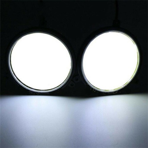 1 Pair White LED DRL Daytime Running Light Fog COB Car Lamp Driving Round Lights - Picture 6 of 7