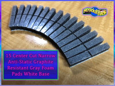 15 CC Narrow Anti-Static GR Gray Foam Pads White Plastic Base 8-track tape