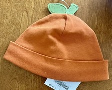 NWT Infant 0-3 mos Gymboree PUMPKIN NEW BABY Cotton ORANGE Beanie Cap Hat UNISEX