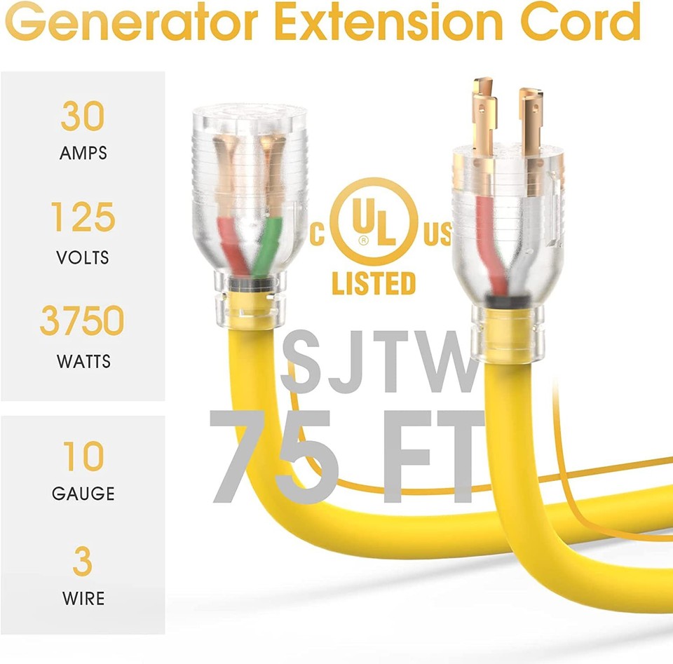 Generator Power Extension Cord/Adapter L1430P to L1430R Electric