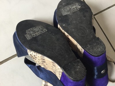 Sandales à Talons Ash Imprimé Python, Pointure 37, Marron, Cuir, Excellent état Occasion