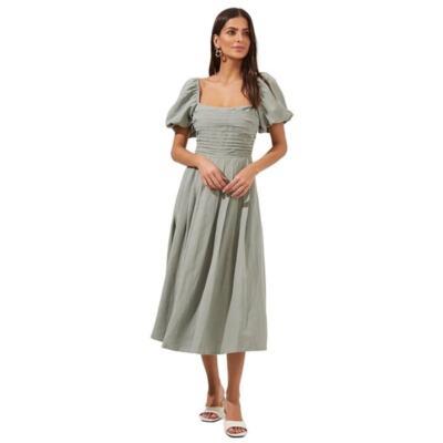 knee length dresses for ladies Ascella Dress by ASTR the Label – Pleated Satin Midi in Navy or Wine –  Bandit and the Babe main image 0