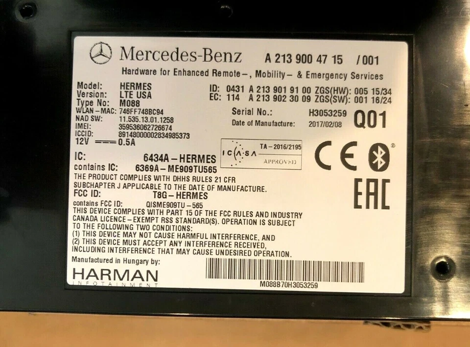 Unidad de control de teléfono móvil OEM MERCEDES E300 E400 E43 SLC300 SLC43 TOTALMENTE NUEVA Foto 4 de 4