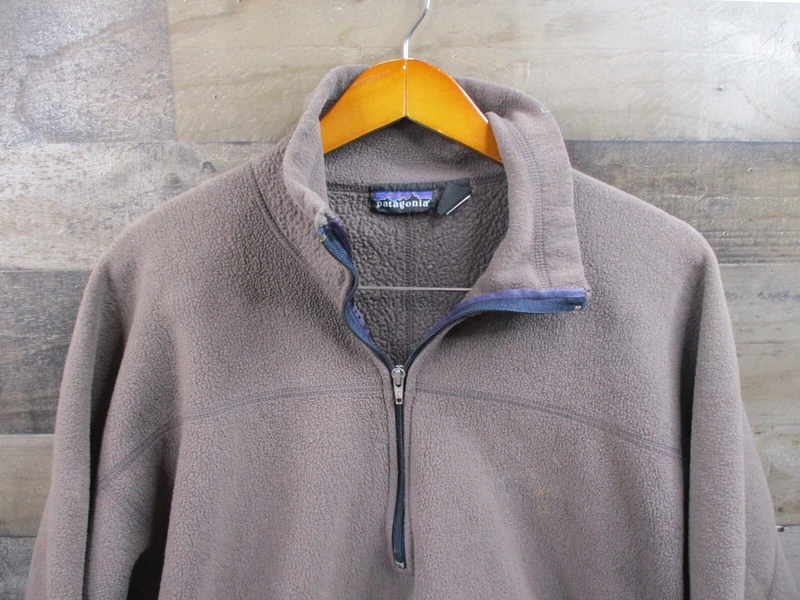 patagonia vintage fleece half zip pullover 1990s pockets jacket