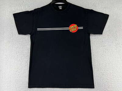 Santa Cruz Shirt Mens Medium Black Short Sleeve Crew Neck Logo Skate Skater