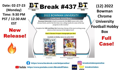 JAXON SMITH NJIGBA 2022 Bowman U Chrome Football CASE 12 BOX PLAYER 