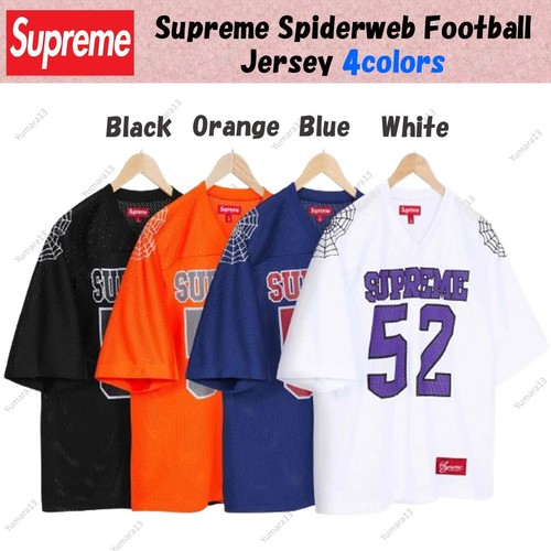 Supreme Spiderweb Football Jersey Black Orange White Blue 4colors Size S-XXL - Picture 1 of 9