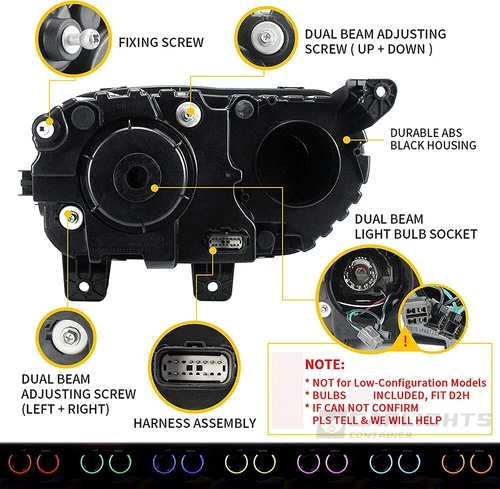 Faros proyectores LED VLAND RGB DRL para Dodge Challenger 2015-22 lámpara delantera - Imagen 7 de 22