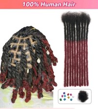 10inch Red Thickness 10Strands 100 Human Hair Dreadlock Extensions for Unisex