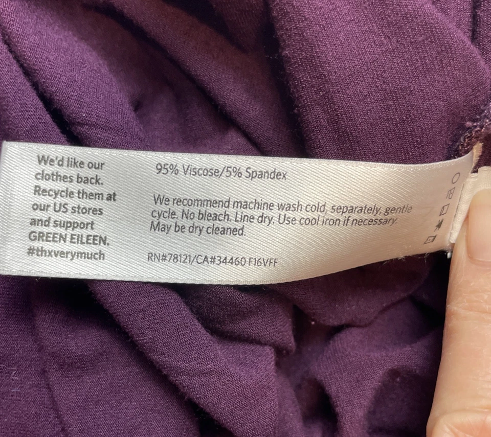 Túnica Eileen Fisher oversized feminina XL roxa malha manga longa gola alta - Imagem 4 de 4