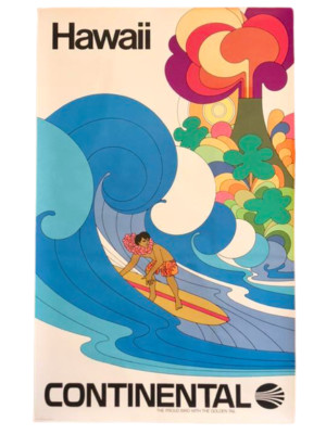 Hawaii コンチネンタル航空 ハワイ ピーターマックス ブランケット大判 s-l400.jpg