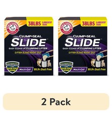  2 pack Clump  Seal SLIDE Cat Litter, Easy Clean-up Multi-Cat Clumping Litter,
