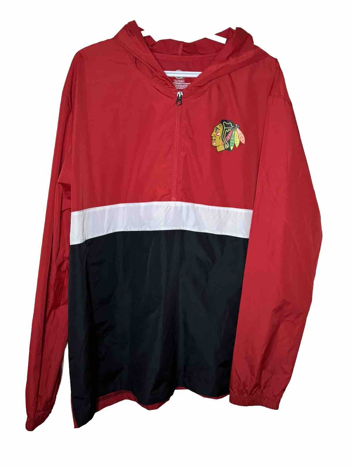 Chicago Blackhawks 1/4 Zip Pullover Windbreaker Jacket Men’s XL NHL Hockey