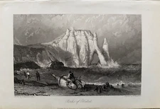 1834 Antique Print; Rocks of Étretat, Seine-Maritime, France after Stanfield