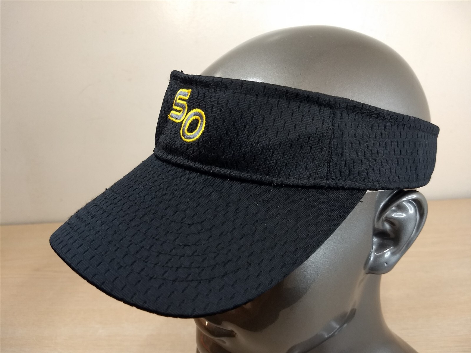 SO ADJUSTABLE STRAPBACK MESH SUN VISOR/CAP, BLACK… - image 3