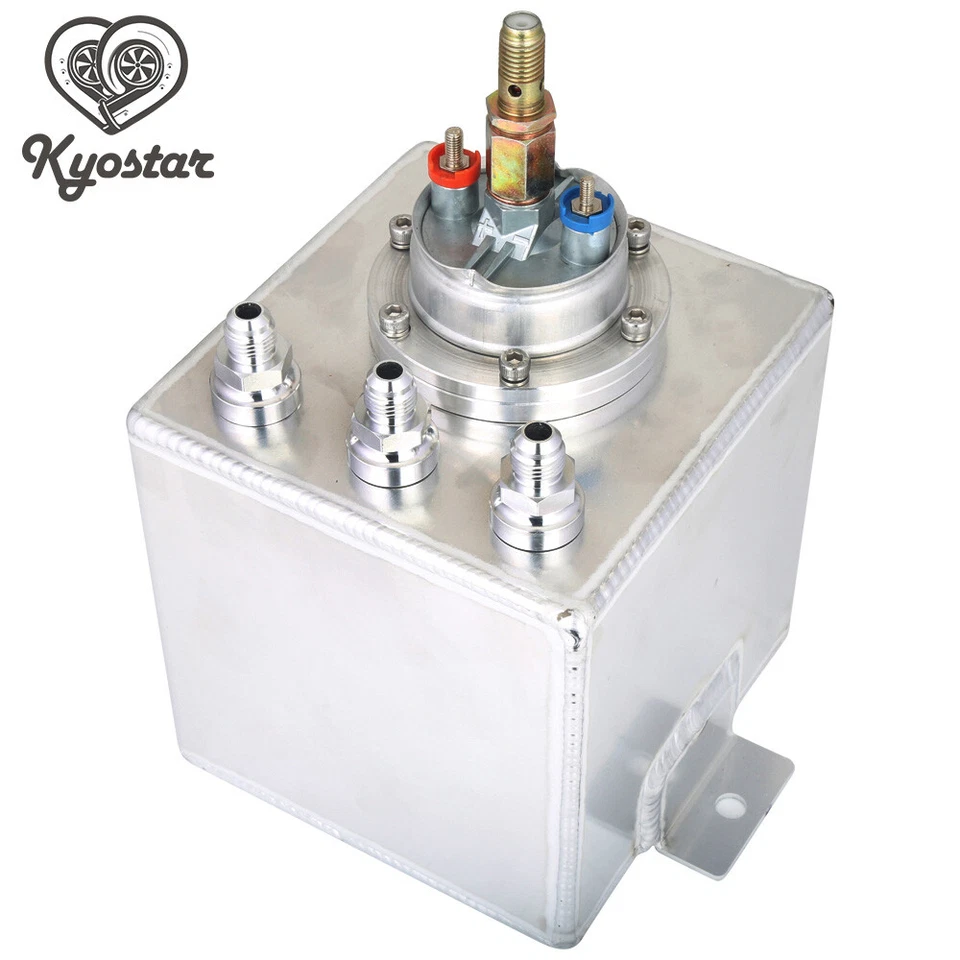 2L Aluminum Swirl Fuel Surge Pot Tank AN6 Fittings With 044 External Fuel Pump - image 3 of 4