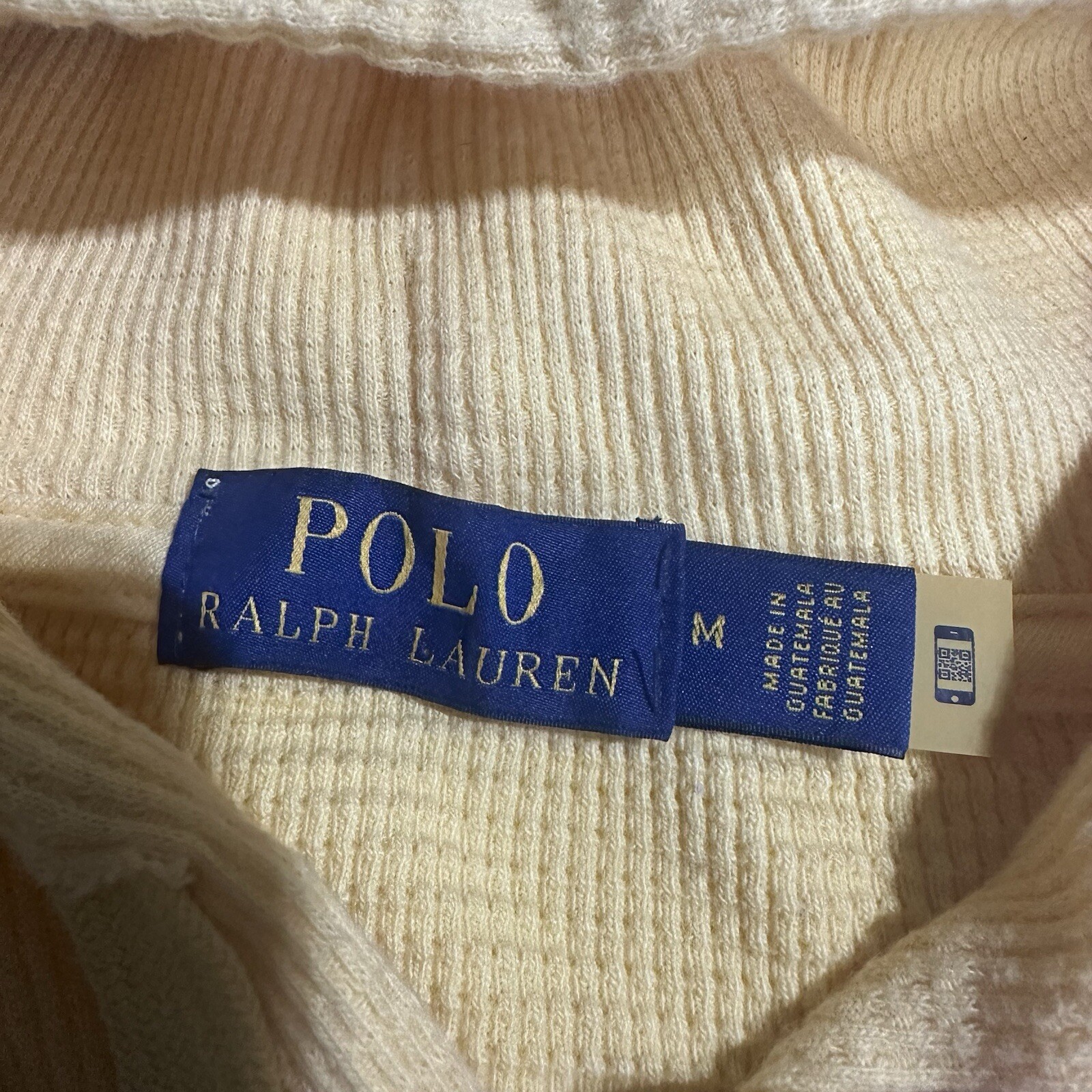 Polo Ralph Lauren Felpa con Cappuccio Uomo Media Giallo Waffle Maglia Felpa Termica Pony