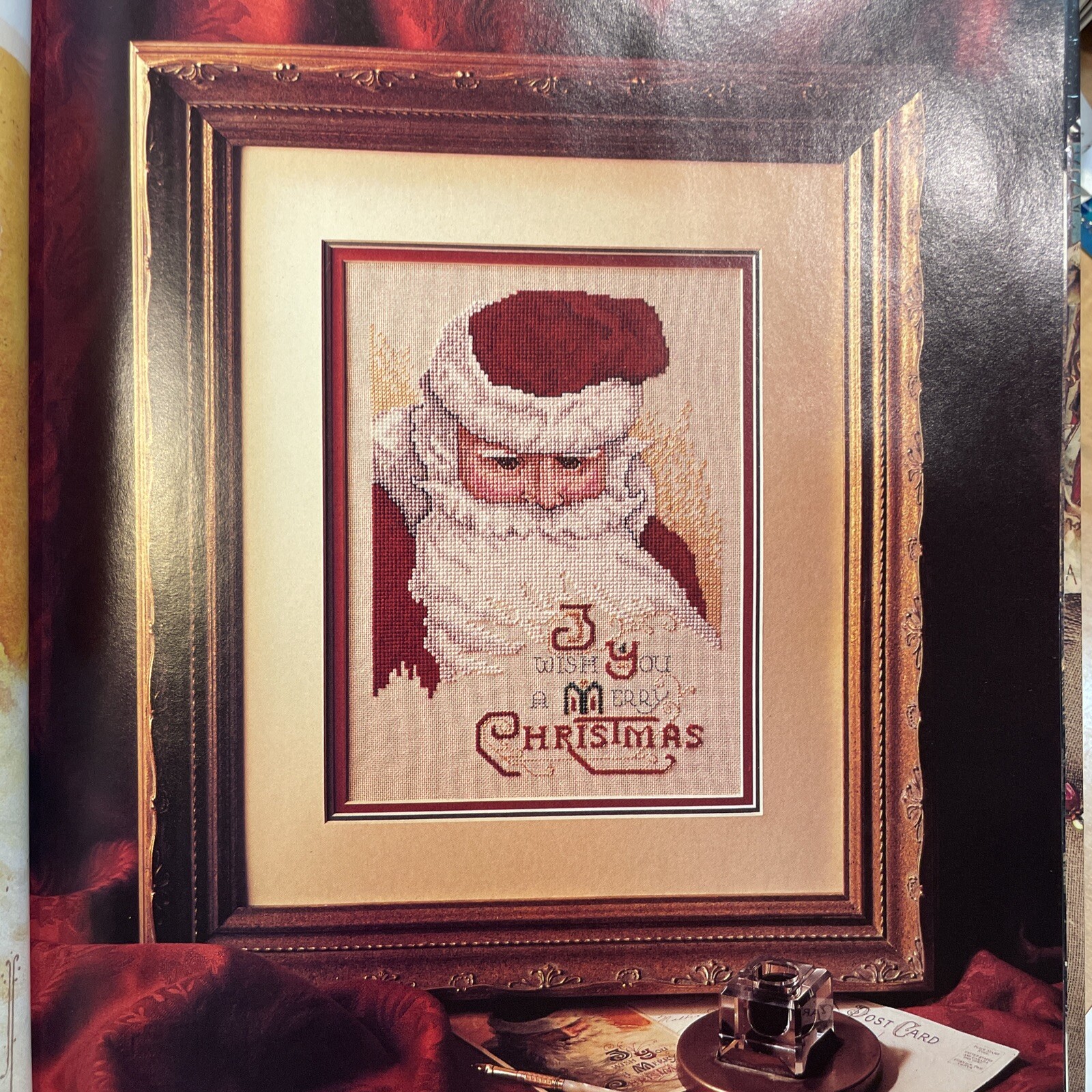 VTG 1989 LEISURE ARTS SANTA REMEMBERED Counted Cross Stitch Pattern Book 1, HC