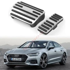 Accelerator Gas Pedal Brake Pedal Alloy Non-Slip Cover For Audi A7 12-24 AT