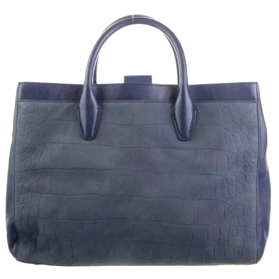 Bolso grande con doble asa de cuero Diane von Furstenberg 440 Gallery Viviana - azul marino Foto 3 de 4