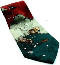Balancine Hot Cakes Frustrated Grumpy Golfer Funny Golf Novelty Necktie