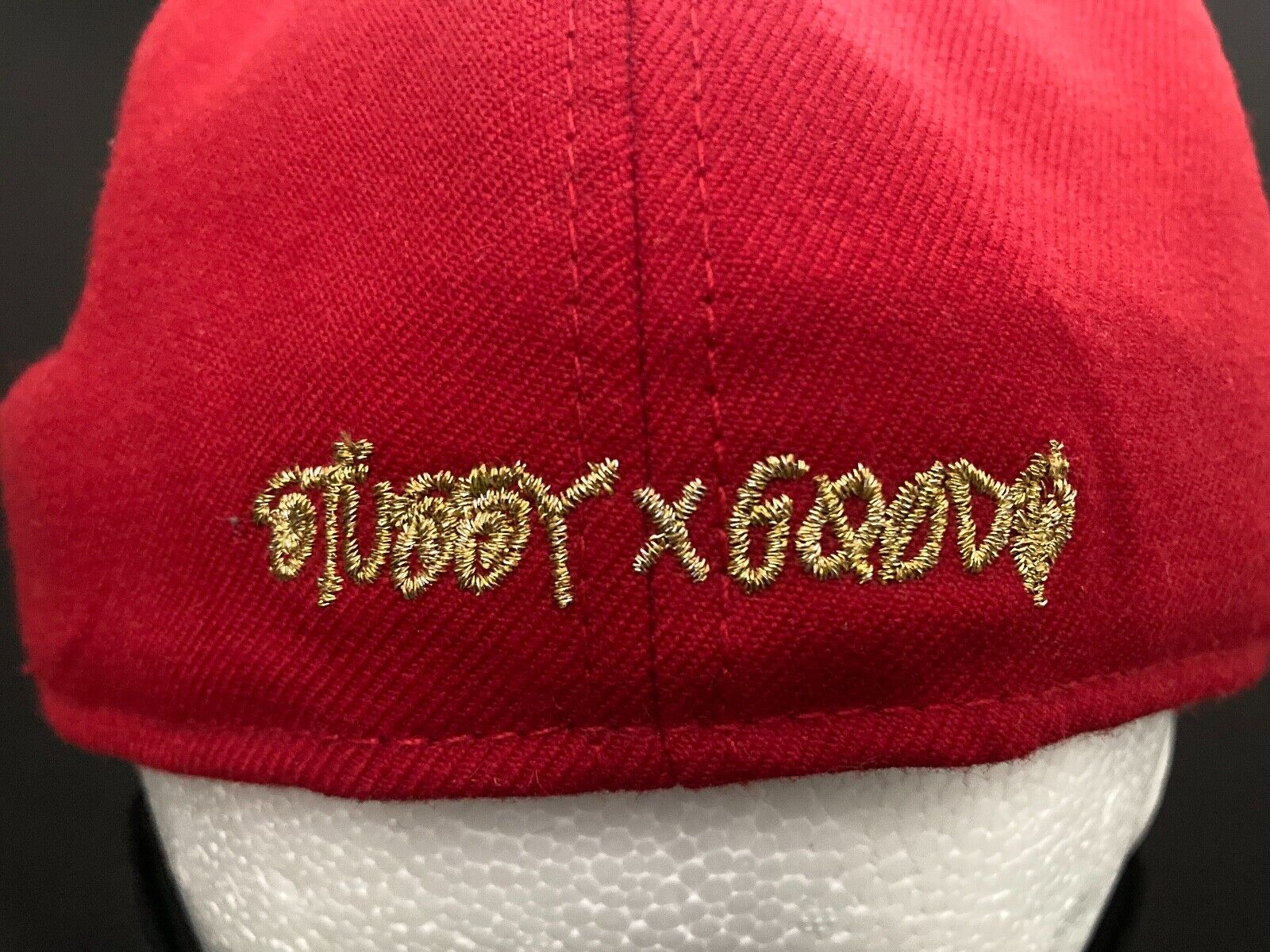 vtg Stussy x New Era x Goods fitted cap 71/4 hat beanie skull red 